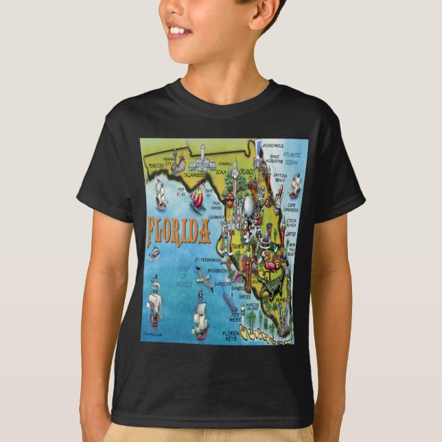 Camiseta Mapa de Personalizados de Florida (Anverso)