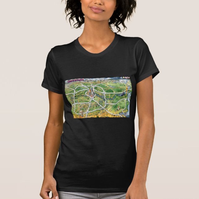 Camiseta Mapa de Personalizados de Houston Texas (Anverso)