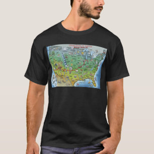Camiseta Mapa de Personalizados de la Ruta 66 histórica