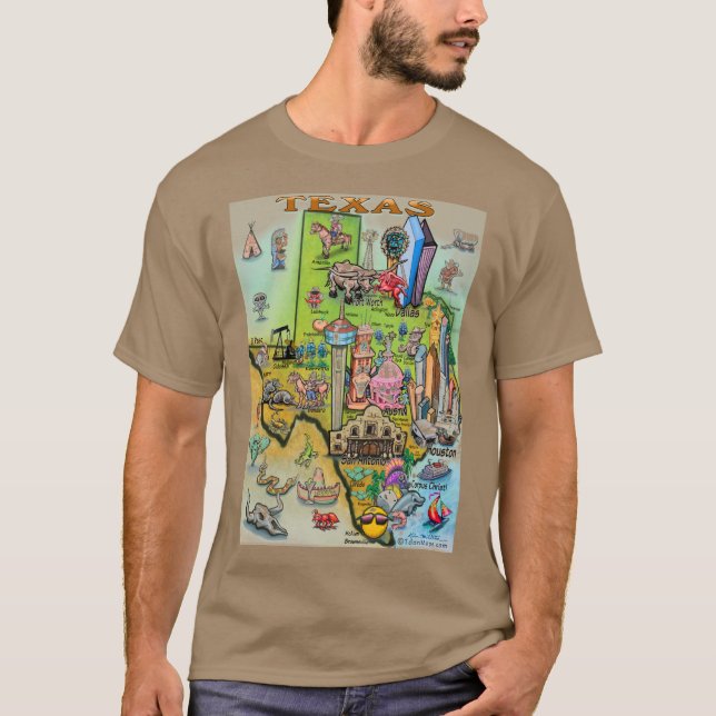 Camiseta Mapa de Personalizados de Texas (Anverso)