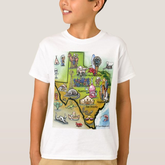 Camiseta Mapa de Personalizados de Texas (Anverso)