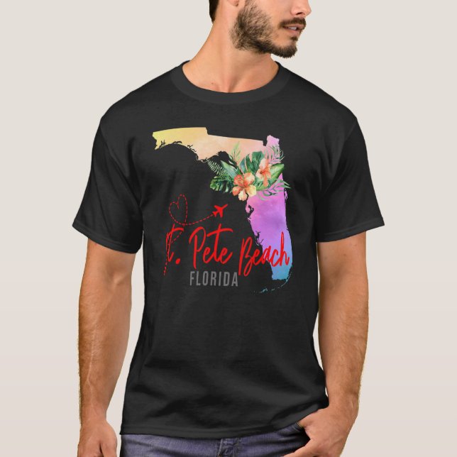 Camiseta Mapa de playa de San Pedro que coincide con Chicas (Anverso)