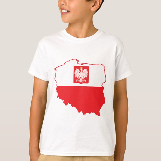 Camiseta Mapa De Polonia En Colores Polacos (Anverso)