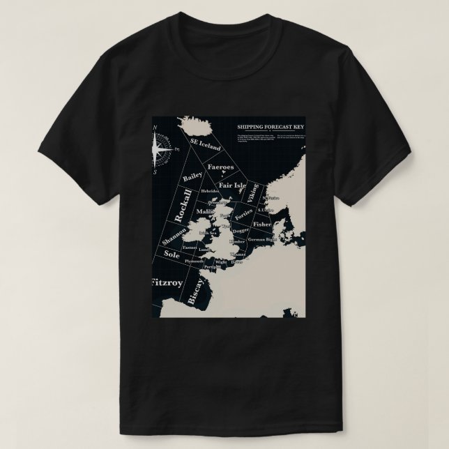 Camiseta Mapa de previsión de envío (Diseño del anverso)