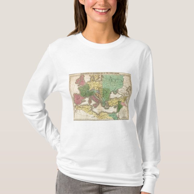Camiseta Mapa de provincias en el imperio romano (Anverso)
