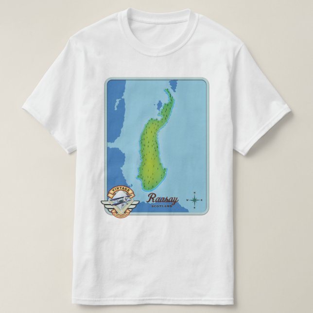 Camiseta Mapa de Raasay Escocia (Diseño del anverso)