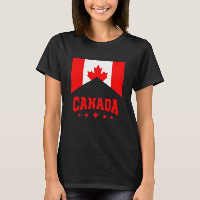 Camiseta Mapa de raíces canadienses con bandera de Canadá (Anverso)