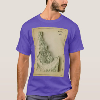 Camiseta Mapa de relieve de Idaho 3D renderizado digitalmen