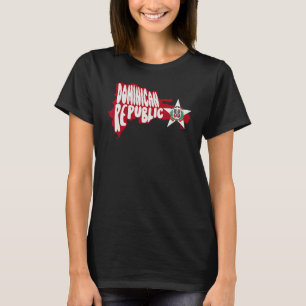 Camiseta Mapa de República Dominicana y emblema de bandera