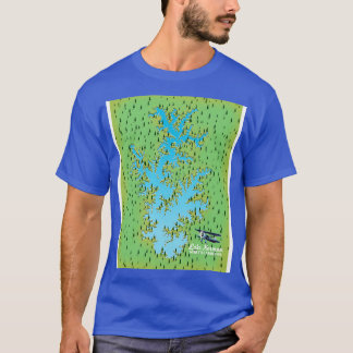 Camiseta Mapa de retro del lago Norman South olina