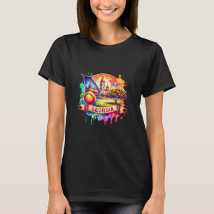 Camiseta Mapa de Retro Georgia s - Mapa de Vintage usa
