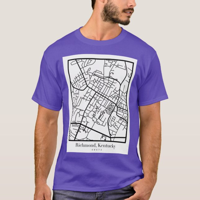 Camiseta Mapa de Richmond Ky Sobredimensionado (Anverso)