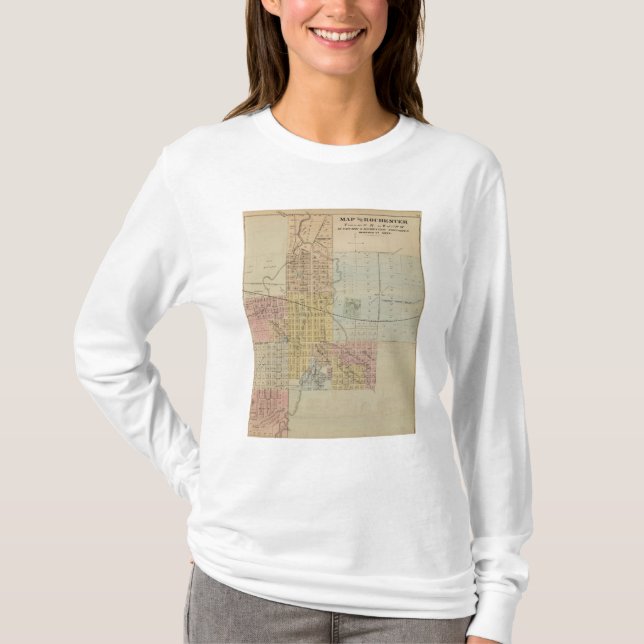 Camiseta Mapa de Rochester, Minnesota (Anverso)