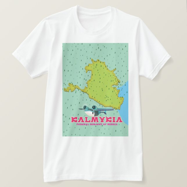 Camiseta Mapa de Rusia de Kalmykia (Anverso del diseño)