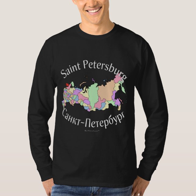Camiseta Mapa de Rusia de la ciudad de St Petersburg (Anverso)