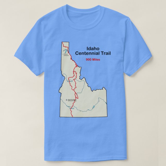 Camiseta Mapa de ruta del sendero del centenario de Idaho T (Diseño del anverso)