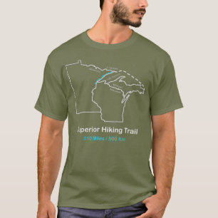 Camiseta Mapa de ruta del sendero superior de senderismo