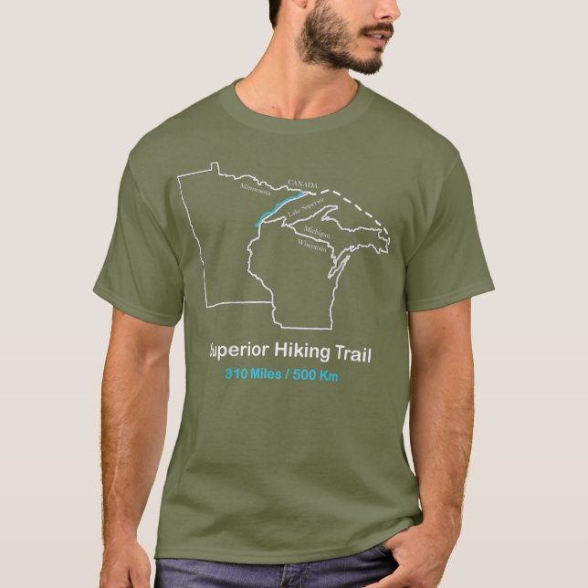 Camiseta Mapa de ruta del sendero superior de senderismo (Anverso)