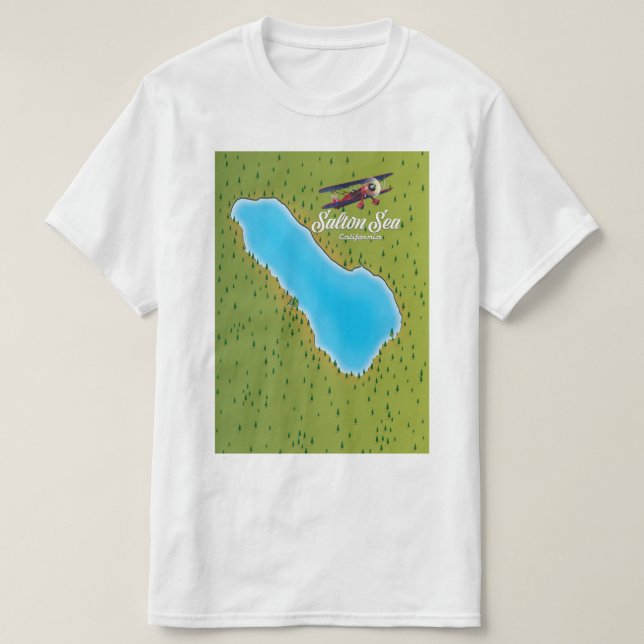 Camiseta Mapa de Salton Sea California USA (Diseño del anverso)