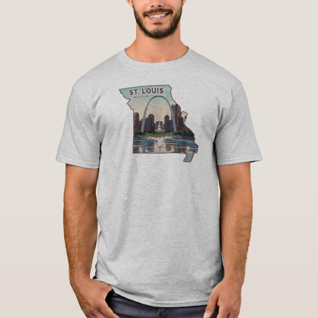 Camiseta Mapa de San Luis Misuri (Anverso)