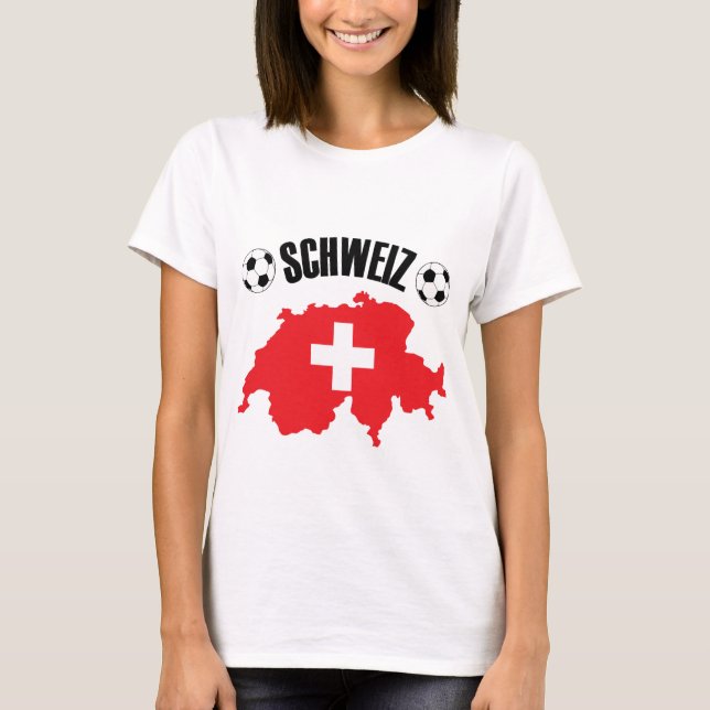 Camiseta Mapa de Schweiz Fussball Suiza (Anverso)