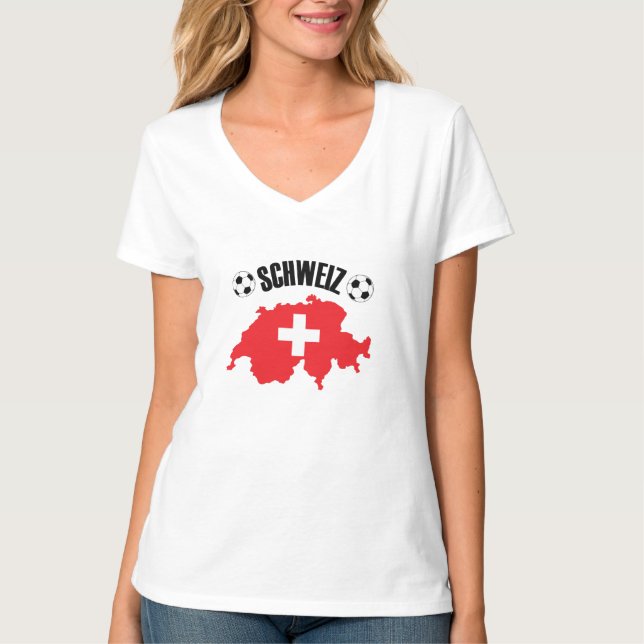 Camiseta Mapa de Schweiz Fussball Suiza (Anverso)