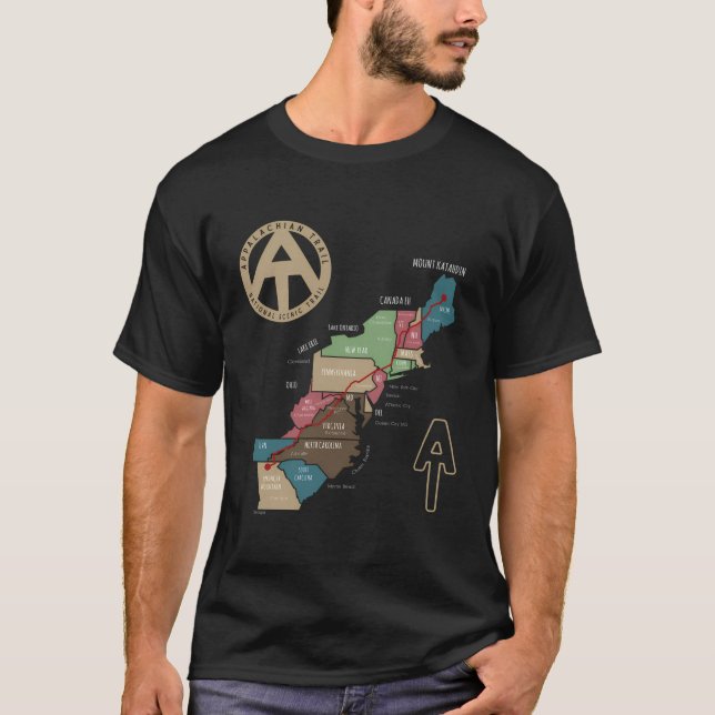 Camiseta Mapa de Senderismo de Apalaches (Anverso)