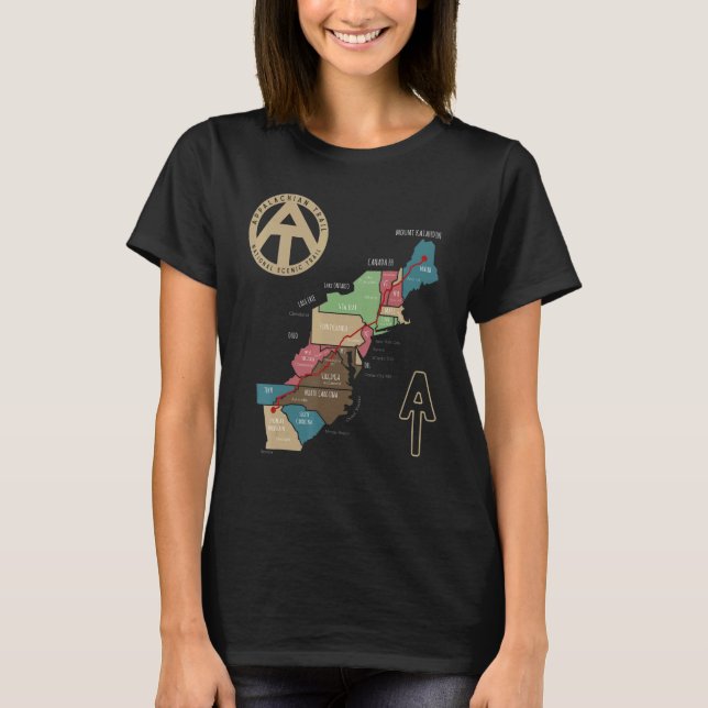 Camiseta Mapa de Senderismo de Apalaches (Anverso)
