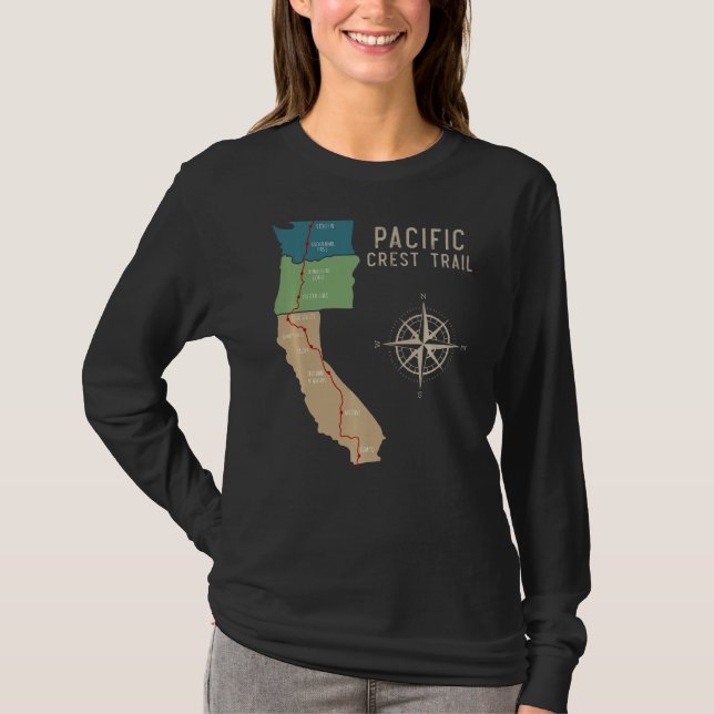 Camiseta Mapa De Senderismo De Escudos Del Pacífico 1 (Anverso)