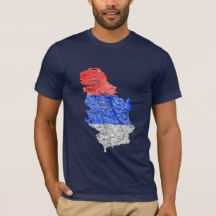 Camiseta Mapa de Serbia Colores de la Bandera