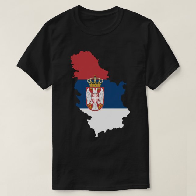 Camiseta Mapa de Serbia con Bandera (Diseño del anverso)