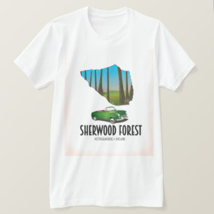 Camiseta Mapa de Sherwood Forest Nottinghamshire