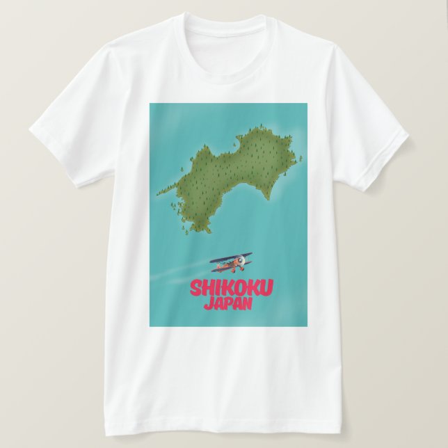 Camiseta Mapa de Shikoku Japón (Anverso del diseño)