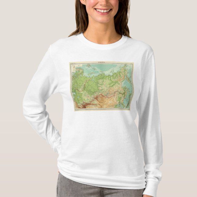Camiseta Mapa de Siberia con las rutas de envío (Anverso)
