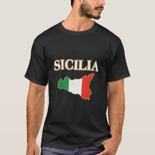 Camiseta Mapa de Sicilia italiano Sicilia siciliano