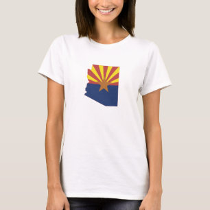 Camiseta Mapa de silueta de Arizona con bandera estatal mod