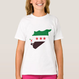 Camiseta Mapa de Siria con la bandera de la Revolución