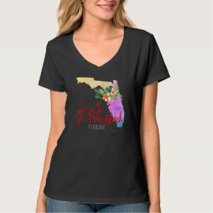 Camiseta Mapa de St Pete Beach Vacaciones Familia Chicas co
