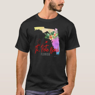 Camiseta Mapa de St Pete Beach Vacaciones Familia Chicas t