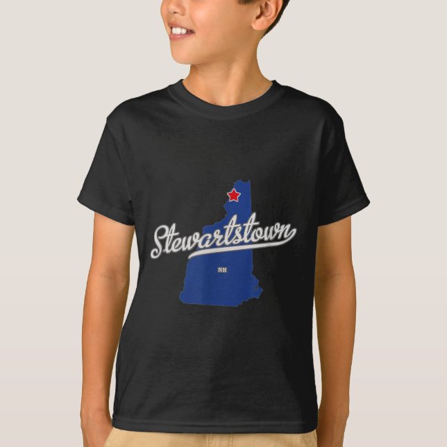 Camiseta Mapa de Stewartstown New Hampshire Nh  (Anverso)