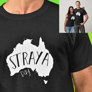 Camiseta Mapa de STRAYA blanca para el Día de Australia en