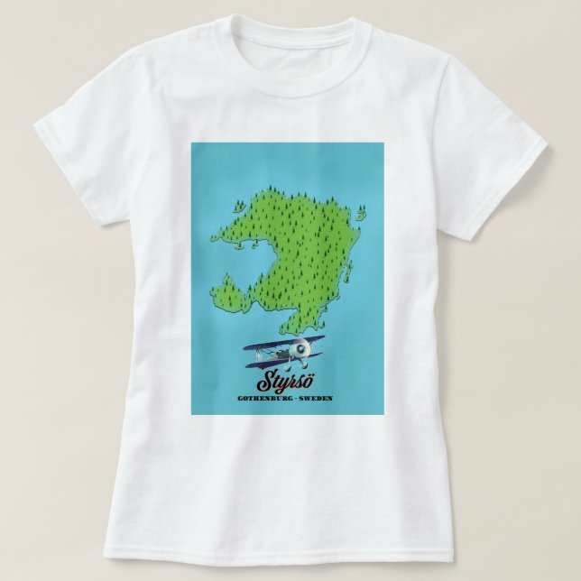 Camiseta Mapa de Styrsö Gotemburgo Suecia (Diseño del anverso)