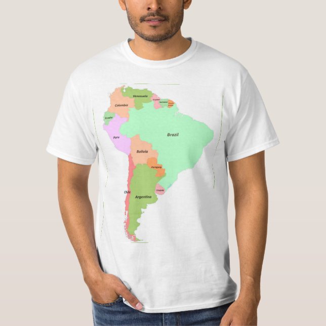 Camiseta Mapa de Sudamérica (Anverso)