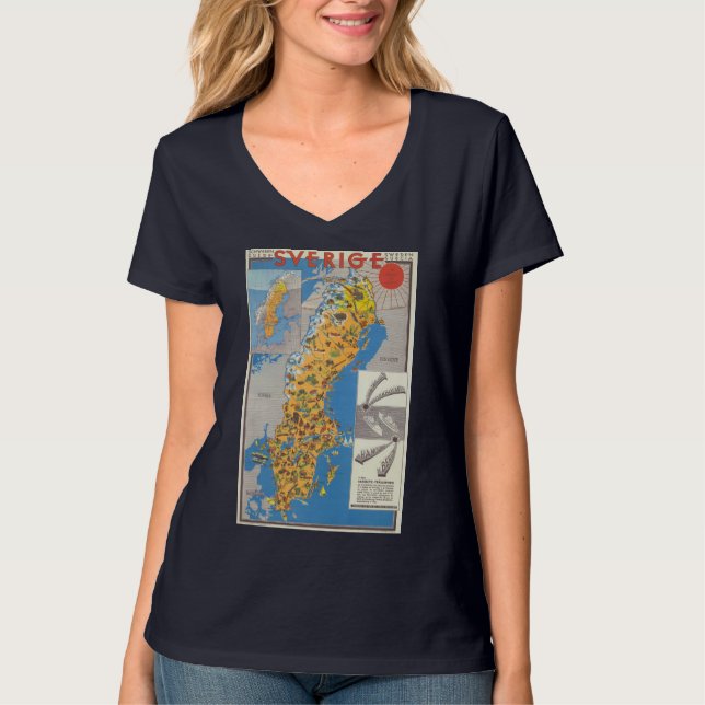 Camiseta Mapa de Suecia (Anverso)