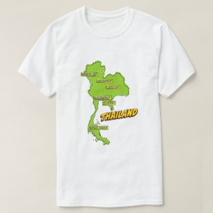 Camiseta Mapa de Tailandia ilustrado con arte pop