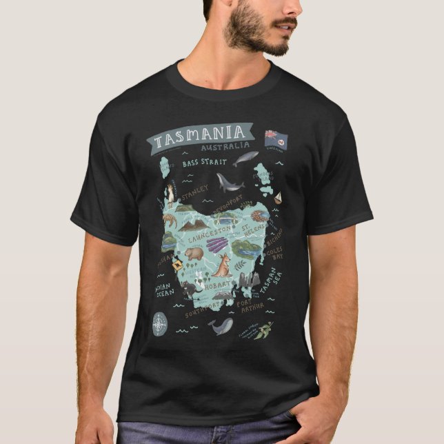 Camiseta Mapa De Tasmania (Anverso)