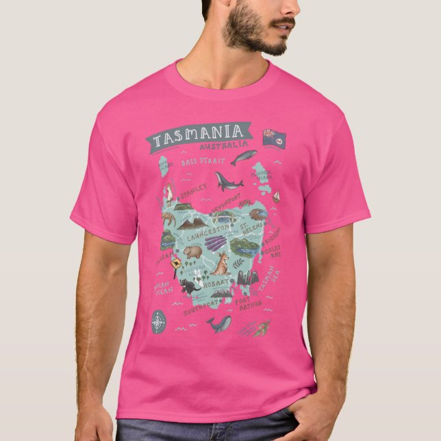Camiseta Mapa De Tasmania (Anverso)