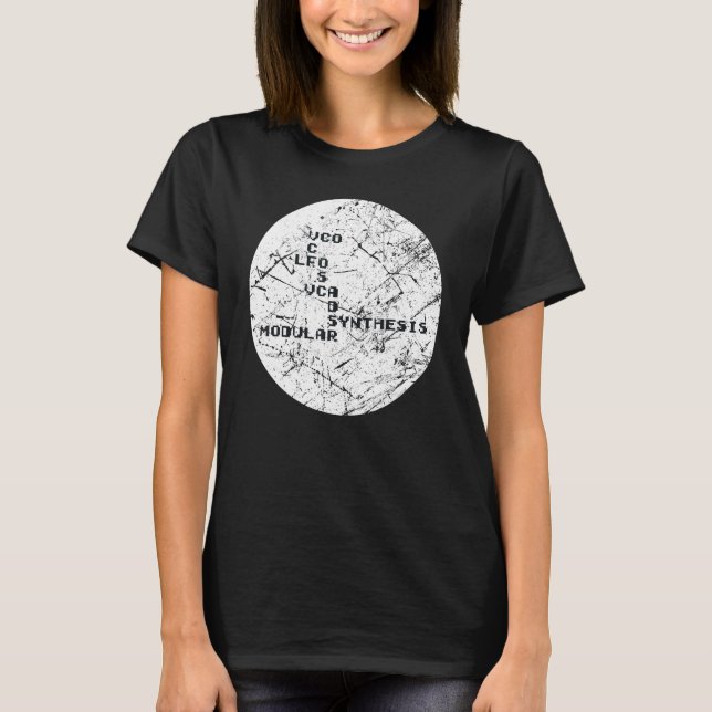 Camiseta Mapa de Techno de Sintetizador (Anverso)