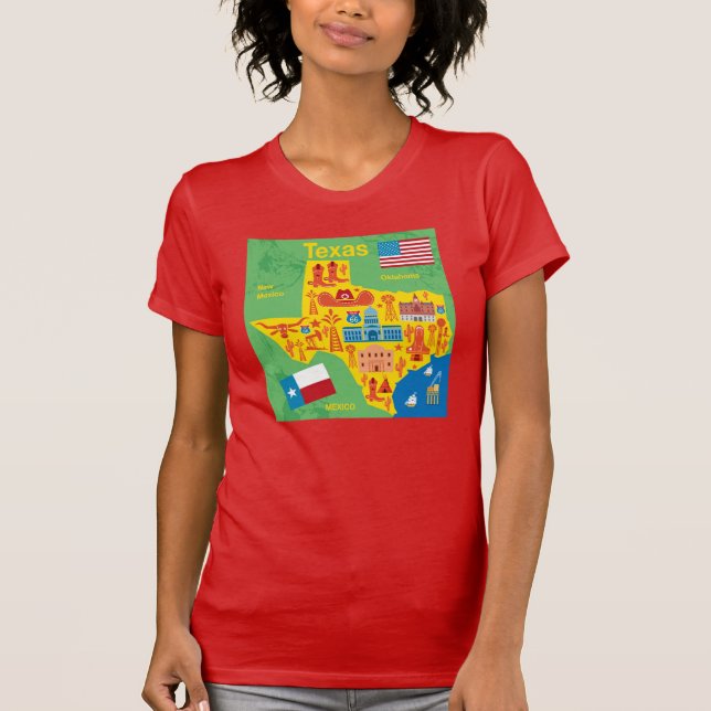 Camiseta Mapa de Tejas de los niños (Anverso)