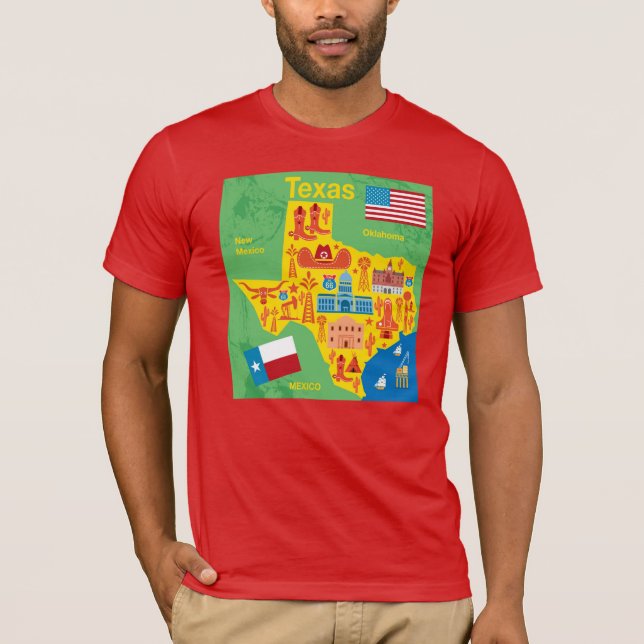 Camiseta Mapa de Tejas de los niños (Anverso)